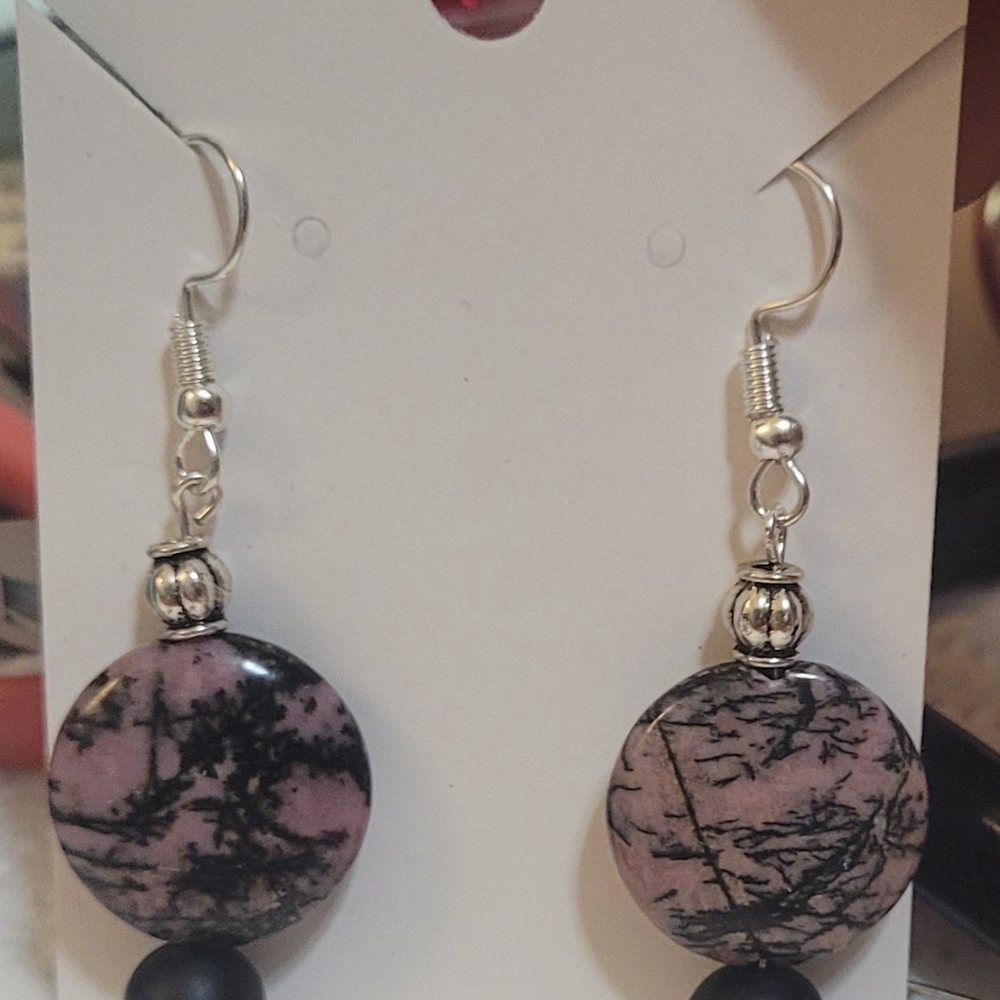 Rhodonite Dangle Earrings